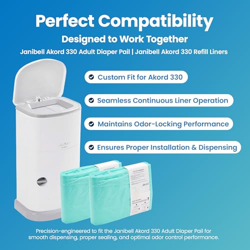 Janibell Akord Liner Refills for Akord 330 Series, Green, Lightly Scented, 2 Count (Pack of 1) - size: 11 gallon