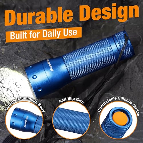 EverBrite Mini Flashlight, Zoomable 350LM LED Flashlight, Blue - color: Blue, size: Small