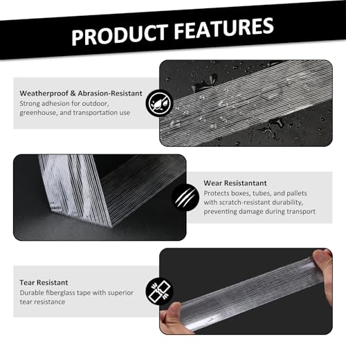 Transparent Fiberglass Tape 2" x 30Yd 5.5 Mil Filament Strapping Tape