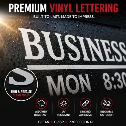 Custom Business Hours Signs - Window Decals for Store Hours, Office & Retail