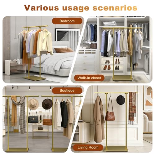 Gold Clothing Rack for Boutique, Gold Garment Rack (39.37X51.18in) - size: 39.37X51.18in