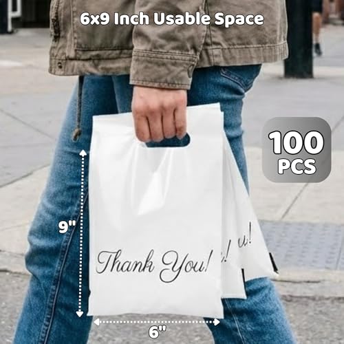 Donyson White Poly Mailers with Handle, 6x9, 100 Pack, Shipping Bags - color: White, size: 6x9 (100 Pack)