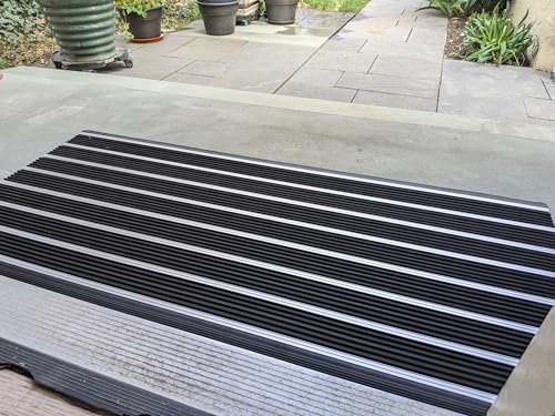Ecomills Alumat Aluminum Doormat, 22.8" x 47.2", Black - size: 1'11" x 3'11" (Rectangular)