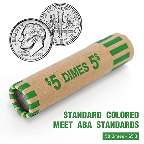 LLIKED 118 PCS Preformed Coin Wrappers Rolls-Dimes - size: 118 Dimes Coin Rolls