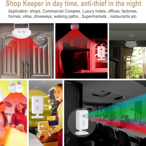Motion Sensor Alarm Entry Alert Indoor, Wireless Security Motion Detector Welcome Buzzer Monitor Visitor Bell, Caregiver Reminder for Elderly, Visitor Bell
