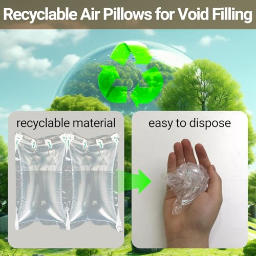 Air Pillows for Shipping, 300 Count Packing Cushion Film with Pump, 4.72" * 7.87" Inflatable Air Packing Bags for Packaging Moving Box Filler, Purse Shape Alternative to Packaging Peanuts - size: 4.72" * 7.87"(300 Count)