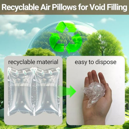 Air Pillows for Shipping, 300 Count Packing Cushion Film with Pump, 4.72" * 7.87" Inflatable Air Packing Bags for Packaging Moving Box Filler, Purse Shape Alternative to Packaging Peanuts - size: 4.72" * 7.87"(300 Count)