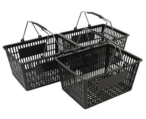 Black Shopping Baskets (Set of 3)