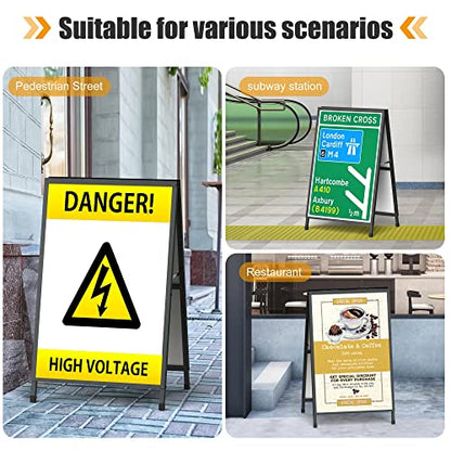 Relx 24x36 Inch Double-Sided A-Frame Sign, Heavy-Duty Folding Sandwich Boards, Metal Slide-In Sidewalk Signs for Outdoor Advertising Posters Frame Only (2 Boards Not Included)