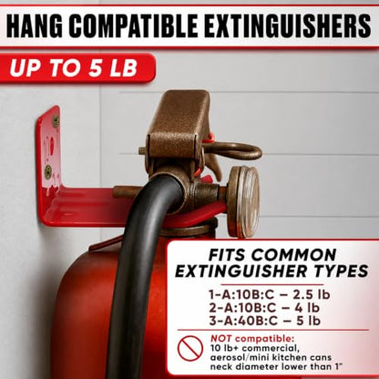 Fire Extinguisher Mount Bracket 4 Pack, Heavy Duty Steel Wall Hooks - size: 2,5 * 2 * 1,8 in