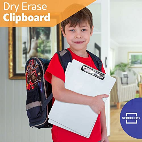 SCRIBBLEDO Dry Erase Clipboard Double Sided 9x12 with Erasers 30 Pack