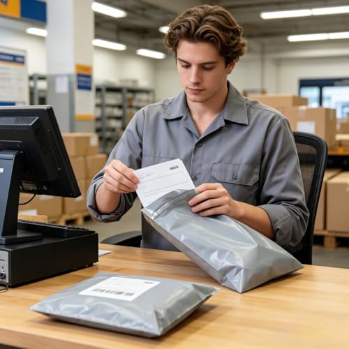 1Pc 100Pcs Thick Grey Mailing Bags, Tamper-Evident Anti-Opening Courier Bags for E-Commerce Shipping & Packaging