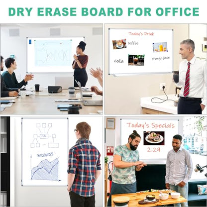 H-Qprobd 3' x 2' Whiteboard Dry Erase White Board for Wall 36x24 (3pcs) Magnetic Boards for Office Classroom & Home, Small Wall Whiteboard Including 6 Markers, 20 Magnets, 2 Erasers - size: 36"x24"(3pcs)