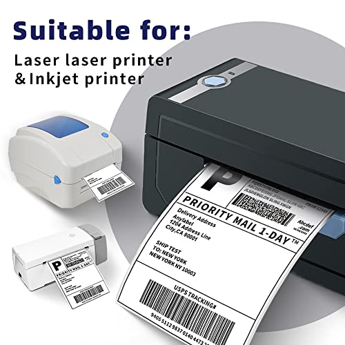 POLYSELLS 500pcs 4x6 Direct Thermal Shipping Labels White Perforated Fanfold Labels, 500 Labels per Stack - Commercial Grade - style: 1 Stack I 500 Labels
