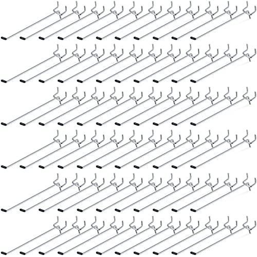 Moxweyeni 6 Inch 100 Pcs Pegboard Hooks Peg Board Stainless Steel Hangers - size: 6 Inch