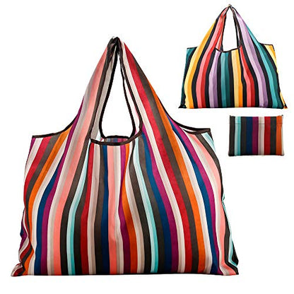 Reusable Grocery Bag 2 Packs Large Washable - color: L-rainbow