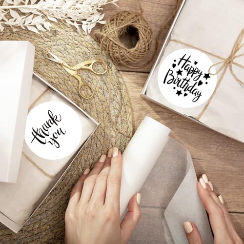3 Inch White Round Thermal Sticker Labels, Waterproof Circle Direct Thermal Labels, Multi-Purpose Self-Adhesive Sticker Label for DIY Logo Design- 200 Sheet/Roll - color: White, size: 3 inch