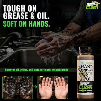Grip Clean Heavy Duty Hand Cleaner For Mechanics, Natural Pumice, 8 Oz - style: 8 Fl Oz (Pack of 1)