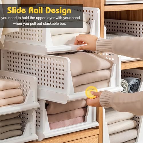 yazi 5 Pack Stackable Closet Storage Box - size: 5L