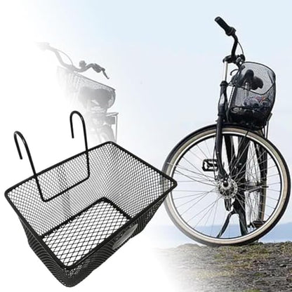 Front Bike Baskets, Front Handlebar Basket, Portable Storage Basket, Metal Mesh Bike Basket for Shopping Cycling Riding