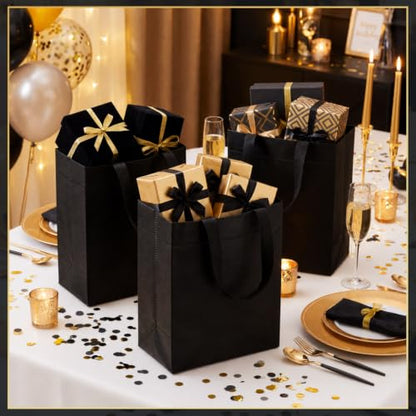 Eccliy 80 Pcs Reusable Gift Bags, Medium, Black - color: Black, size: Medium