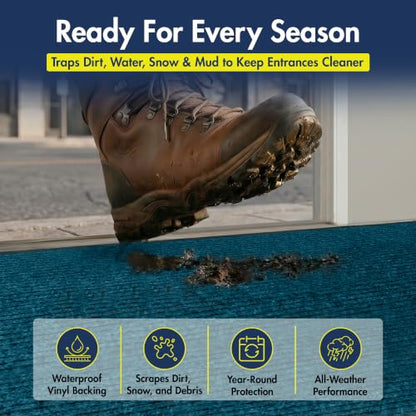Notrax 109 Industrial Door Mat, 3' x 6' Blue, Made in the USA - color: Slate Blue, size: 3' x 6' (Rectangular)