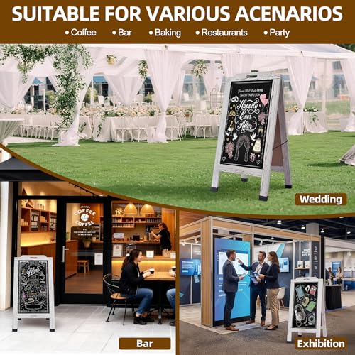 Magnetic Portable A-Frame Chalkboard Signs, 40" × 20", White - color: A-portable-white