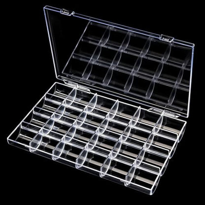 Noverlife 24 Grids Clear Plastic Organizer Box with Fixed Dviders, Acrylic - size: 24 Grids - 1 Pack
