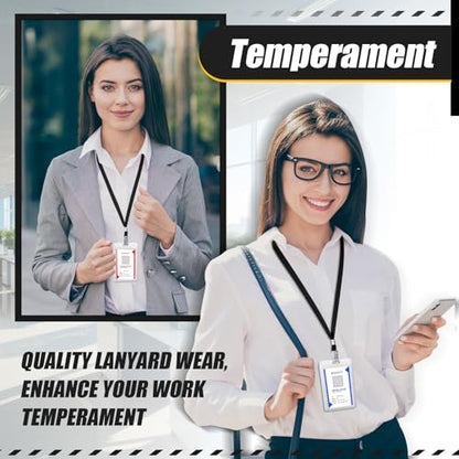 1000 Pack Bulk Lanyards for ID Name Badges Holder,Black - color: Black