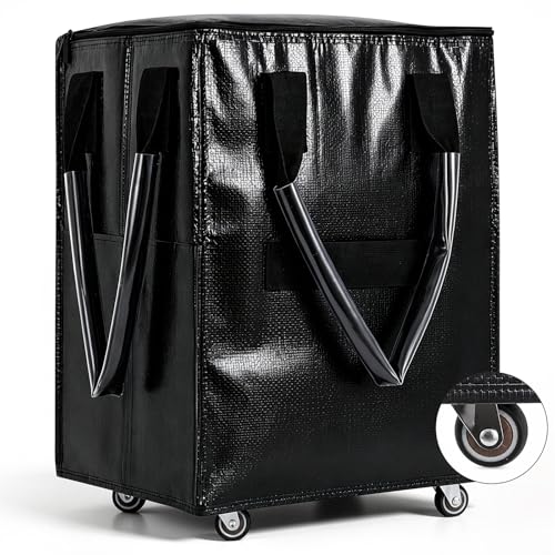 Collapsible Rolling Bag with 4 Wheels,Carries Up to 66lb Rolling Tote Bag,Rolling Grocery Bag for Shopping