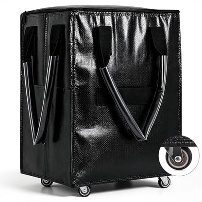 Collapsible Rolling Bag with 4 Wheels,Carries Up to 66lb Rolling Tote Bag,Rolling Grocery Bag for Shopping