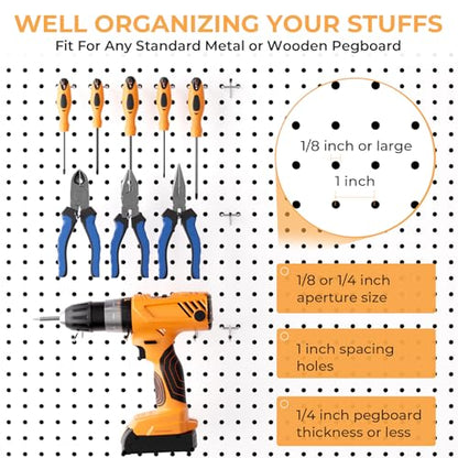 INCLY 50 Pack Pegboard Hooks, 6 Inch Peg Board Shelving Hooks Accessories - color: Silver, size: 6 Inch