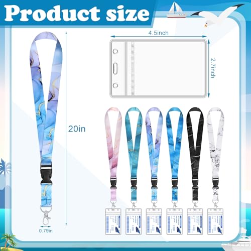HONSIO 6 Pack Cruise Lanyard for Ship Cards, Cruise Essentials 2026, Marble - color: 6 Pack Marble