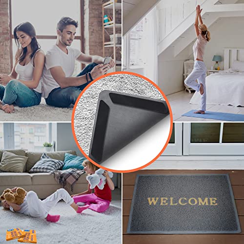 ZONGOOL 12PCS Rug Tape Non Slip Rug Pad Grippers Double Sided Carpet Tape - color: Black