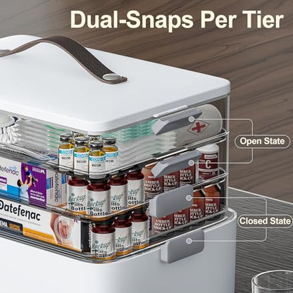 CTIME 4-Tier Extra-Large Medicine Organizer with Portable Pill Case Empty - size: Extra Large 4-Tier Set