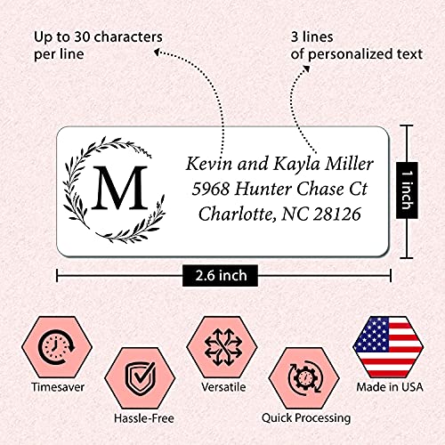Personalized Return Address Labels Simple - Set of 240 Elegant Custom Mailing Labels for Envelopes, Self Adhesive Flat Sheet Rectangle Personalized Name Stickers (White) - style: White