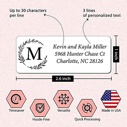Personalized Return Address Labels Simple - Set of 240 Elegant Custom Mailing Labels for Envelopes, Self Adhesive Flat Sheet Rectangle Personalized Name Stickers (White) - style: White