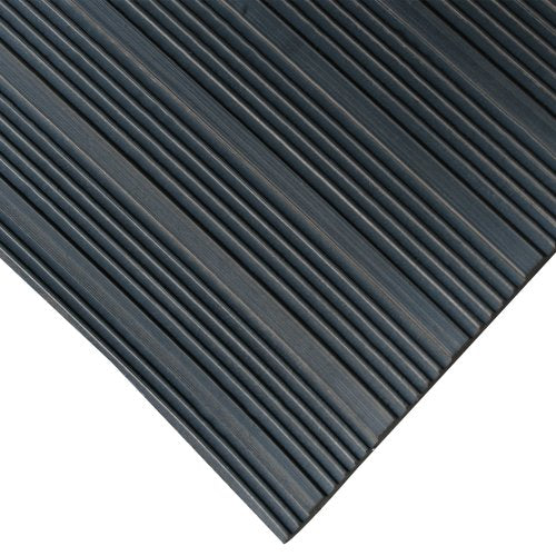Rubber-Cal Composite Rib Corrugated Rubber Mat, 1/8" x 4ft x 3ft Roll - size: 36"L x 48"W x 0.1"Th