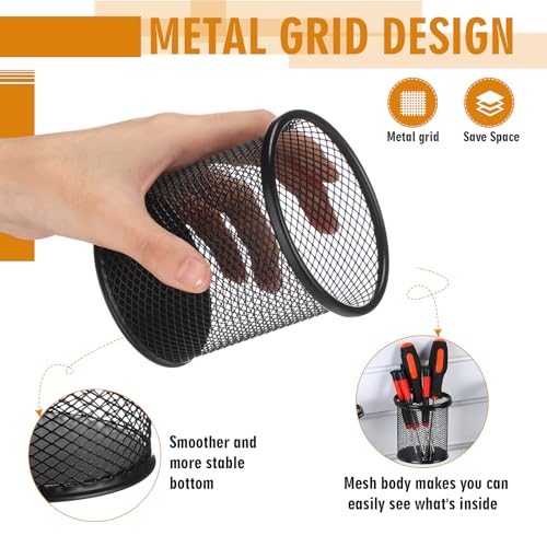 Colingmill 6 Set Slat Wall Hooks Holder Metal Mesh Basket Organizer, Round - style: Round