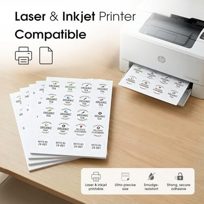 2" Circle Labels for Laser & Inkjet, Spartan Industrial Template C004 - size: 2" Circle