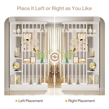 Tribesigns Wall Room Divider with Shelves, 71" Freestanding Room Divider - color: White