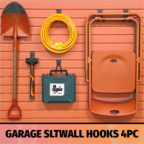 HUHOLE 4 Pack Slatwall Hooks Utility Garage Storage Hangers - style: Slatwall Accessories 4PC