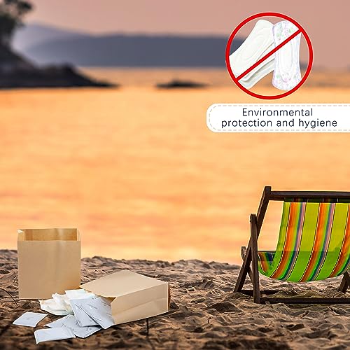Tenceur 500 Pcs Waxed Kraft Sanitary Napkin Disposal Bags 7.5x10x3.5 in