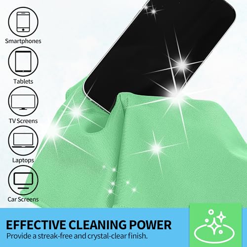 Microfiber Cleaning Cloth, 10 Pack Glasses Cleaning Cloth, 16" ×14" Window Cleaning Rags, Streak Free Lint Free Polishing Cloths Wipes for Eye Glass Stainless Steel Windshield, Sage Green - color: Sage Green, size: 16" x 14"