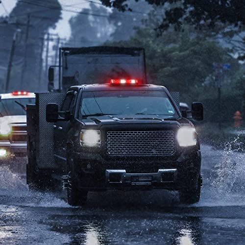 Nilight 12 Inch Roof Top Strobe Lights, 48LED Hazard Light Emergency Safety Warning LED Flashing Light Bar Magnetic Mount, 12V-24V Cars Trucks Tractors Snow Plows Construction - color: Red Mix White