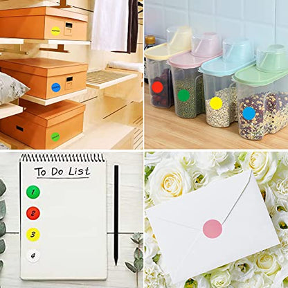 720 PCS White Dot Stickers 1-1/4 Inch Round Color Coding Labels 1.25" Circle Sticky Dots 32 mm Blank Circular Price Label Sticker Sheets for Spice Seal Inventory Office Classroom Must Haves - color: White