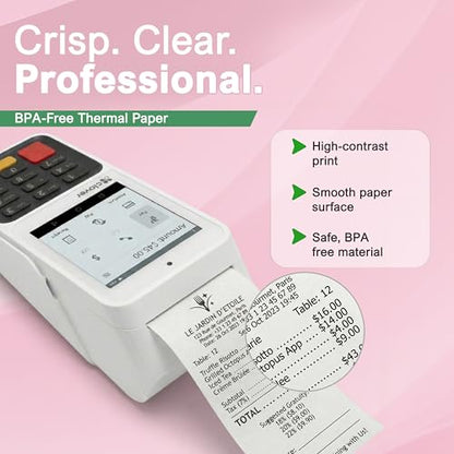 Compatible Clover Compact Countertop POS Thermal Receipt Paper 2 1/4 x 55 (20 rolls) - size: 20 rolls