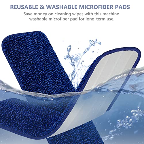 Spray Mop Hardwood Floor Mops for Floor Cleaning with 5 Microfiber Pads - color: Blue
