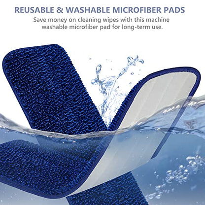 Spray Mop Hardwood Floor Mops for Floor Cleaning with 5 Microfiber Pads - color: Blue