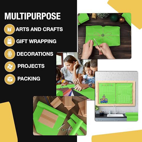 Crown Display Lime Green Kraft Paper Roll - 36" X 1320" (110' Ft) - Perfect for Shipping & Packing - Craft Supplies - color: Lime Green, size: 36" x 1320"